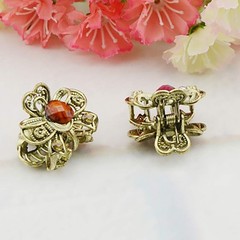 12PCS Women Lady Vintage Metal Mini Jaw Clip Rhinestone No-Slip Hair Claw E#