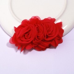7*12cm Chiffon Fabric Flowers Handmade Rose Silk Flower For DIY Hair Accessories