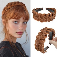 Wide Braided Headbands Hair Piece for Women Synthetic Hair Hoops Head Bands