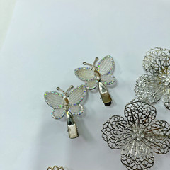 Lot of 12 VINTAGE 1970s & Early 80s Hair Barrette crafted w Rhinestones NICE!