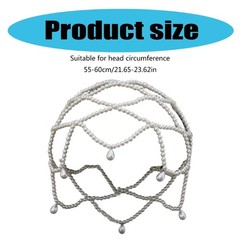 Women s Handmade Pearls Hat Elastic Pearls Headband Light weight Wedding Hat
