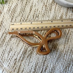 Brown and Gold Bow Style Hair Claw Clip