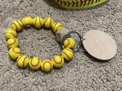 Softball Accessory Set of 2 Hair Band & Keychain New Without Tags