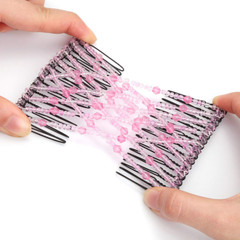 6 Pieces Magic Hair Comb Elastic Beaded Hair Clips Women Stretchy Bride Double S