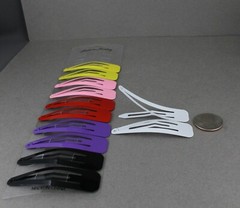 set pack of 12 metal hair accessory clips snap barrettes 2 5/8″ wide
