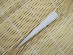 Simple White with Subtle Pattern Minimalist Kimono Long Hair Clip 130mm