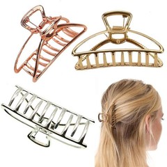 6 Packs Metal Hair Claw Clips, Lady 1 Count (Pack of 6), Triangle Large&Mini