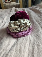 Lot of 3 Jennifer Behr SILK headbands pink purple gold