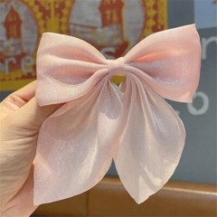 Ladies Hair Pin Elegant Solid Color Big Bow Hair Clip Women Student Uniform Suit