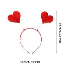 6PCS Red Heart Headband Valentine Day Boppers Sequin Love Party Accessories