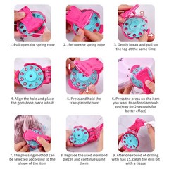 Girls Hair Bedazzler Styling Tool Diamond Sticker Gems Stamper Jewel DIY Toy AE
