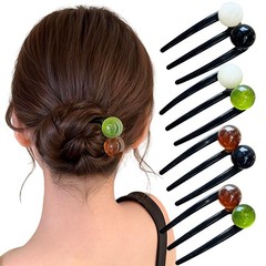4Pcs U Shaped French Hair Pin 3fork Hairpins Vintage Pearl Beads Decorative H…