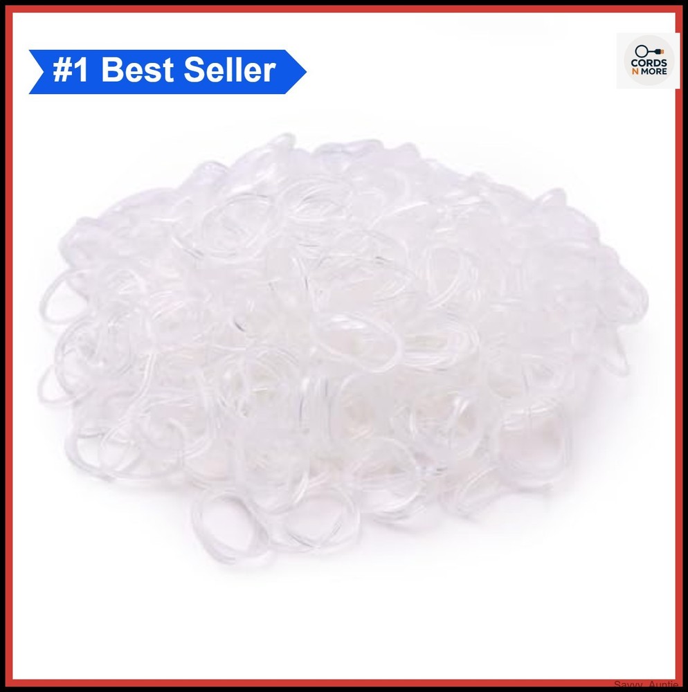 3200 Clear Elastic Rubber Bands Hair Ties Tiny Small Ponytail Holders 0.6 Inch