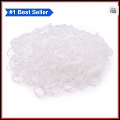 3200 Clear Elastic Rubber Bands Hair Ties Tiny Small Ponytail Holders 0.6 Inch