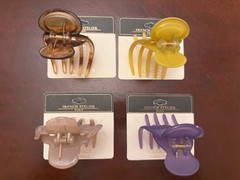 NWT French Atelier Yoga Claw Clips Lot Of 4 Flat Hair Clips France Acetate