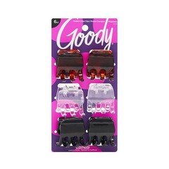 Goody Classic Claw Hair Clips – 6-Count, Clear, Brown and Black – 1/2 Claw Will