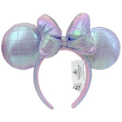 Disney’s Iridescent Quilted Minnie Mouse Ear Headband with Iridescent Bow