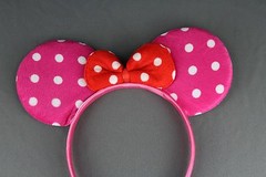 Pink Red minnie mouse ears headband ear hair band costume polka dot mickey