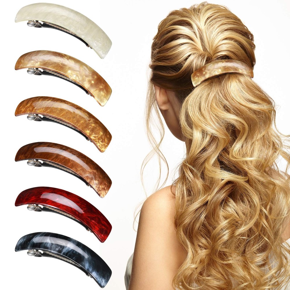 WILLBOND 6 Pcs Hair Barrettes for Women Large Barrettes Hair French Clips Pin