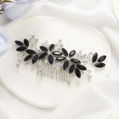 Crystal Bride Wedding Hair Comb Silver Leaf Bridal Hair Accessories Rhineston…