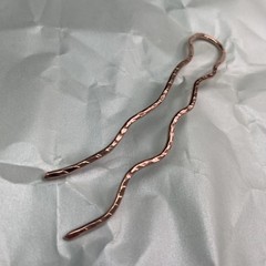 Textured Copper Hair Stick, Artist Made