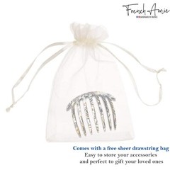 French Amie 7 Teeth Handmade Celluloid Side Hair Comb for Women and Girls