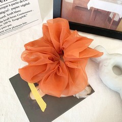 Summer Women Organza Big Scrunchies Korean Design Solid Color Elastic Hair Bands