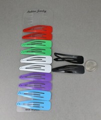 set pack of 12 metal hair accessory clips snap barrettes 2 5/8″ wide