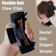6 Pcs Extra Large Square Hair Clips Soft 1 Count (Pack of 1), Multicolor