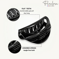Parcelona French Vrille 2 3/4″ Small Shell Jaw Hair Claw Clip for Women