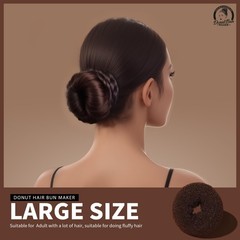 Hair Bun Maker for , 4 Pcs Brown Ballet Buns in 4 Sizes, Hair Donuts