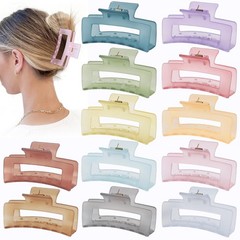 Sisiaipu 3.5 Inch Square and Rectangular Hair Clips – 12 Pcs Claw Clips for T…