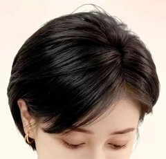 6.3″x7″Cap Fashion Pixie Cut 100% Human Hair Topper,Realistic Side Parting