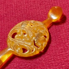 Japanese Kanzashi Hairpin 147mm Amber color Hairornament Kimono Oiran Geisya