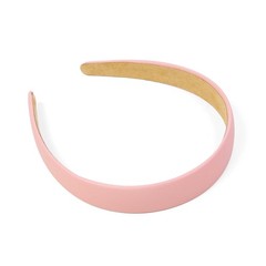 1 Inch Wide Light Pink Faux Leather Headband, Thick, Hard, Plastic, Women