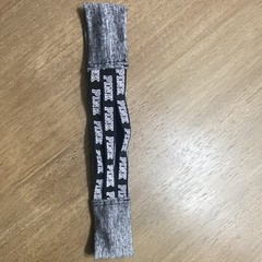 PINK Gray Heathered Logo Headband Women Teens Polyester Blend Gray Black White