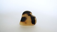 Small mini beige black brown marbled tortoise heart shaped hair claw clip