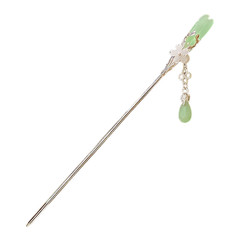 Temperament Bamboo Tassel Hair Sticks Gold Alloy Elegant Flower Hairpins for Wom