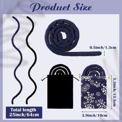2Pc Spiral Loc Hair Ties Dreadlock Bendable Aluminum Ponytail Holder Black Navy
