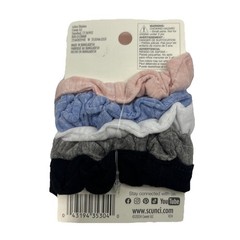 Lot Of 3 Scunci I Am Recycled Cotton Hair Scrunchies, Assorted Colors, 5-Count