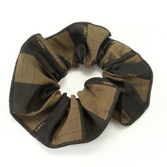 FENDI Pequin pecan Scrunchie Hair Tie Clip Brown Khaki W15cm x H15cm x D0.1cm
