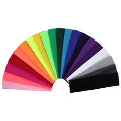 12 Wide Cotton Headbands 2″ Stretch Absorbent Soft Sport Headband