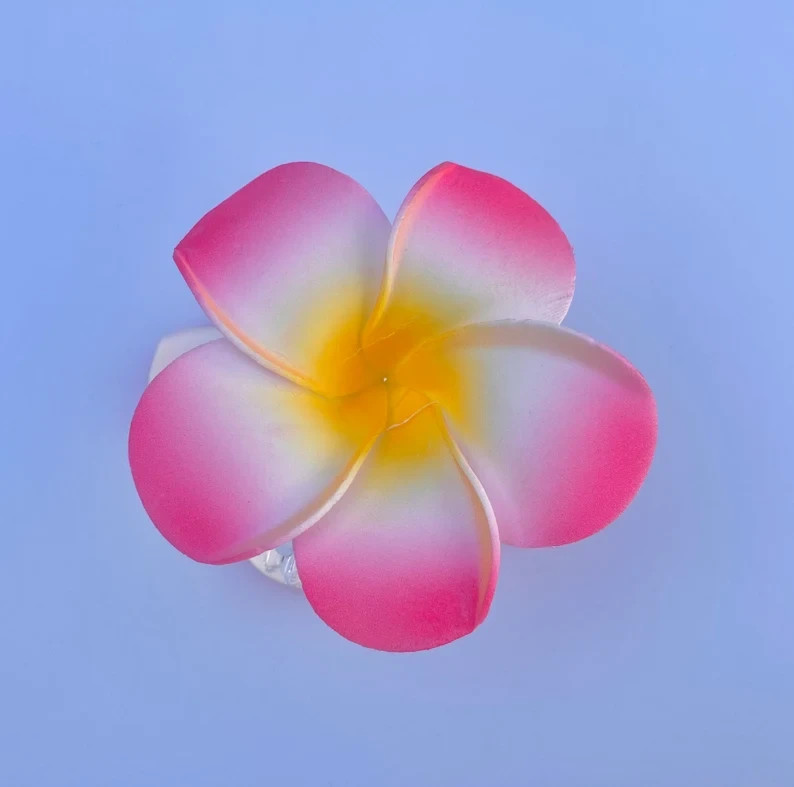 Hawaiian Design Plumeria Tropical Hair Clip Beach Luau Foam Accessories