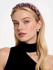 Patriotic Red, White & Blue Scrunchie Headband Set – Women Accessories