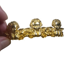Cherub Angel Gold Tone Hair Barrette Tension Clip France Heavy Love Wedding…