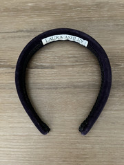 Vintage Laura Ashley Headband Dark Purple Cotton Blend Velvet
