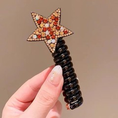 Rhinestone Star Hair Tie Ponytail High Elastic Durable Scrunchies Hair