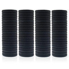 100 Pack Seamless Hair Ties for Women Girls Ponytail Holders for Thick Hair (Bla