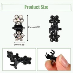 VOCOSTE 12 Pcs Mini Hair Claw Clip, Small Rhinestone Hair Clips, Metal Little Ha