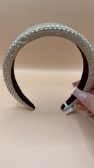 Claires Headband Beige White Rhinestone Gems Hair Accessory Costume Cosplay